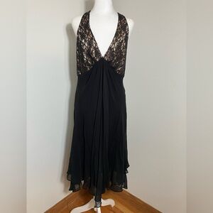 Vintage donna ricco dress 10 Black 100%‎ Silk Dark Fairy Whimsy Goth Witchy